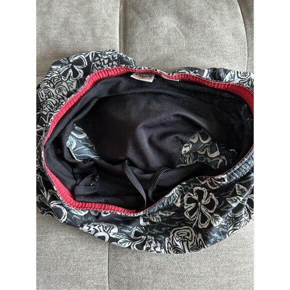 Hobie‎ Vintage Hawaiian Flower Swim Trunks Mens L Black Cargo Pocket - Picture 7 of 10